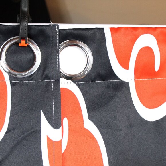 Naruto Akatsuki Logo Red & Black Pair Blackout Window Curtain Panels - Picture 3 of 6